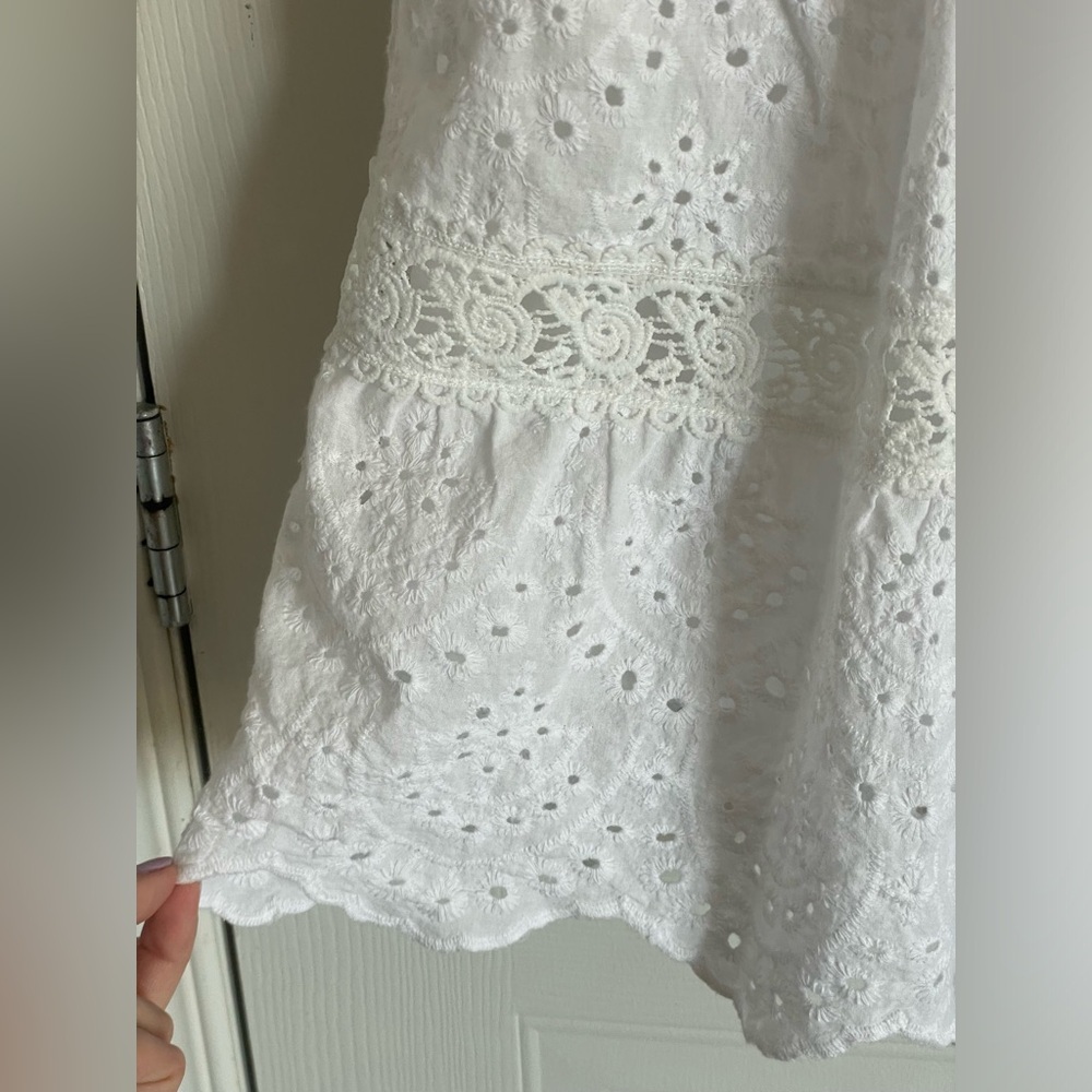 Cotton Eyelet Romantic White Dress S Sunday Mi Amor - Picture 5 of 15